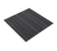 vidaXL Azulejos de alfombra gris oscuro con rayas, 50 x 50 cm, 4 piezas, para dormitorio, suelos modulares, alfombra suave, para interiores, sala de estar, soluciones elegantes, fácil de cuidar