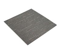 vidaXL Azulejos de moqueta a rayas marrón oscuro, 50 x 50 cm, 4 piezas, dormitorio, suelos modulares, alfombra suave, para interiores, sala de estar, soluciones elegantes, fácil cuidado