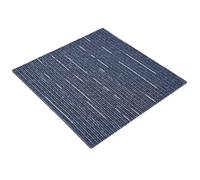 vidaXL Azulejos de moqueta de rayas azules, 50 x 50 cm, 4 piezas de PP y betún, para dormitorio, pisos modulares, alfombra suave, para interiores, sala de estar, soluciones elegantes, fácil de cuidar