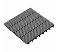 vidaXL Baldosas de terraza 11 piezas gris 30 x 30 cm WPC, elegante baldosa cuadrada, práctico suelo para exteriores, compuesto de plástico fiable, cubierta de interior eficiente