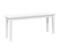 vidaXL Banco 110 cm Madera Maciza Caucho Blanco, Banco, Silla de Banco, sofá de Banco, Asiento de Banco, Asiento de Banco, Banco de Interior