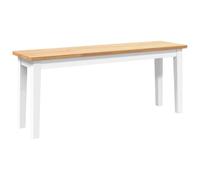 vidaXL Banco 110 cm Madera Maciza Caucho Blanco, Banco, Silla de Banco, sofá de Banco, Asiento de Banco, Asiento de Banco, Banco de Interior