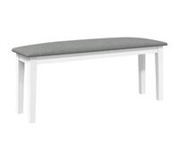 vidaXL Banco 110 cm Madera Maciza Caucho Blanco