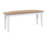 vidaXL Banco 110 cm Madera Maciza Caucho Blanco