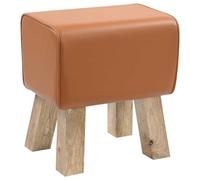 vidaXL Banco 40 x 30 x 45 cm Cuero Real Marrón