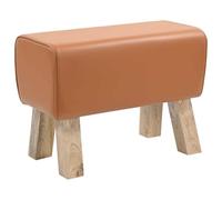 vidaXL Banco 60 x 30 x 45 cm Cuero Real Marrón