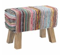 vidaXL Banco 60 x 30 x 45 cm Cuero Real Multicolor