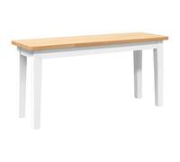 vidaXL Banco 90 cm Madera Maciza Caucho Blanco