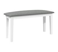 vidaXL Banco 90 cm Madera Maciza Caucho Blanco