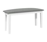 vidaXL Banco 90 cm Madera Maciza Caucho Blanco