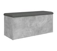 vidaXL Banco almacenaje Madera ingeniería Gris hormigón 102x42x45 cm