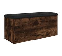 vidaXL Banco con Almacenaje, Almacenamiento para Juguetes Cojines, Banco para Zapatos, Asiento para Pasillo Salón, Madera de Ingeniería Roble Ahumado