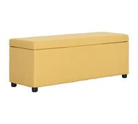vidaXL Banco Almacenaje Tapizado Poliéster Arcón Cojín Asiento Acolchado Caja Almacenamiento Interior Dormitorio Entrada Baúl Puf Zapatero Amarillo