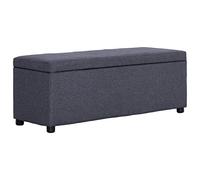 vidaXL Banco Almacenaje Tapizado Poliéster Arcón Cojín Asiento Acolchado Caja Almacenamiento Interior Dormitorio Entrada Baúl Puf Zapatero Gris Oscuro