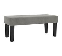vidaXL Banco asiento de terciopelo gris claro para salón