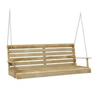 vidaXL Banco Balancín Columpio de Jardín Patio Terraza Balcón Asiento Silla Porche Decoración Adorno 155x65x60 cm Madera de Pino Impregnada