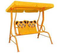 vidaXL Banco balancín para niños Tela Amarillo 115x75x110 cm