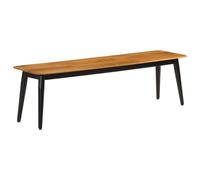 vidaXL Banco, Banca de Comedor Cocina con Patas, Asiento Exterior, Banco para Pasillo Salón Jardín, Madera Maciza de Mango y Hierro