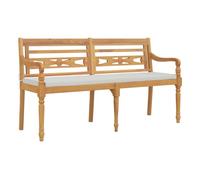 Vidaxl banco batavia con cojín madera maciza de teca 150 cm