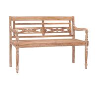 Vidaxl banco batavia madera de teca maciza blanco lavado 120 cm