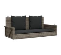 vidaXL Banco Columpio Con Cojines Ratán Sintético Gris 119x56x48 cm - Silla Colgante Hamaca