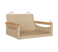 Vidaxl banco columpio de ratán sintético beige 63x62x40 cm