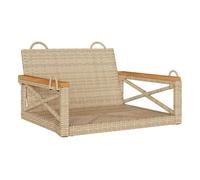 Vidaxl banco columpio de ratán sintético beige 63x62x40 cm