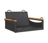 Vidaxl banco columpio de ratán sintético negro 63x62x40 cm