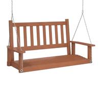 vidaXL Banco Columpio jardín con Cadenas de Metal Madera Abeto marrón, Banco Columpio, Banco Colgante de jardín, Banco de Columpio al Aire Libre