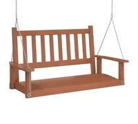 vidaXL Banco Columpio jardín con Cadenas de Metal Madera Abeto marrón, Banco Columpio, Banco Colgante de jardín, Banco de Columpio al Aire Libre