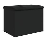 vidaXL Banco con Almacenaje, Almacenamiento para Juguetes Cojines, Banco para Zapatos, Asiento para Pasillo Salón, Madera de Ingeniería Negro