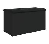 vidaXL Banco con Almacenaje, Almacenamiento para Juguetes Cojines, Banco para Zapatos, Asiento para Pasillo Salón, Madera de Ingeniería Negro