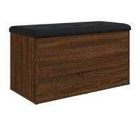 vidaXL Banco con Almacenaje, Almacenamiento para Juguetes Cojines, Banco para Zapatos, Asiento para Pasillo Salón, Madera de Ingeniería Roble Ahumado