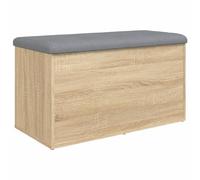 vidaXL Banco con Almacenaje, Almacenamiento para Juguetes Cojines, Banco para Zapatos, Asiento para Pasillo Salón, Madera de Ingeniería Roble Sonoma