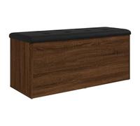 vidaXL Banco con Almacenaje, Almacenamiento para Juguetes Cojines, Banco para Zapatos, Asiento para Pasillo Salón, Madera de Ingeniería Roble Marrón