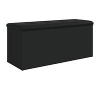 vidaXL Banco con Almacenaje, Almacenamiento para Juguetes Cojines, Banco para Zapatos, Asiento para Pasillo Salón, Madera de Ingeniería Negro