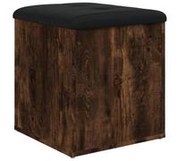 vidaXL Banco con Almacenaje, Almacenamiento para Juguetes Cojines, Banco para Zapatos, Asiento para Pasillo Salón, Madera de Ingeniería Roble Ahumado