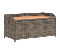 Banco Con Almacenaje Madera Acacia Ratán Pe Gris 100x50x52 Cm Vidaxl
