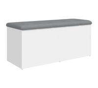 vidaXL Banco con almacenaje Madera de ingeniería Blanco 102x42x45 cm