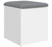 vidaXL Banco con almacenaje Madera de ingeniería Blanco 42x42x45 cm