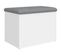 vidaXL Banco con almacenaje Madera de ingeniería Blanco 62x42x45 cm