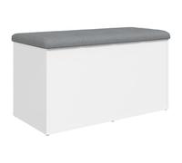 vidaXL Banco con almacenaje Madera de ingeniería Blanco 82x42x45 cm
