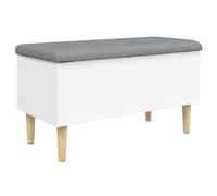 vidaXL Banco con almacenaje Madera de ingeniería Blanco 82x42x46 cm