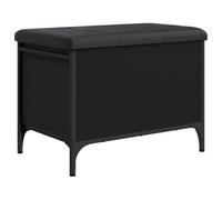 vidaXL Banco con almacenaje Madera de ingeniería Negro 62x42x45 cm
