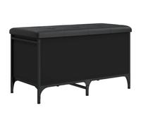 vidaXL Banco con almacenaje Madera de ingeniería Negro 82x42x45 cm