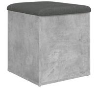 vidaXL Banco con almacenaje Madera ingeniería Gris hormigón 42x42x45cm
