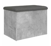 vidaXL Banco con almacenaje Madera ingeniería Gris hormigón 62x42x45cm