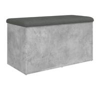 vidaXL Banco con almacenaje Madera ingeniería Gris hormigón 82x42x45cm