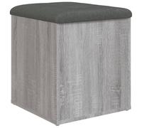 vidaXL Banco con almacenaje Asiento pasillo/salón, madera de ingeniería, gris Sonoma