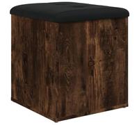 vidaXL Banco con almacenaje Madera ingeniería Roble Ahumado 42x42x45cm